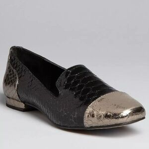 Dolce Vita Cullen Metallic Embossed Snake Print Loafer Flats